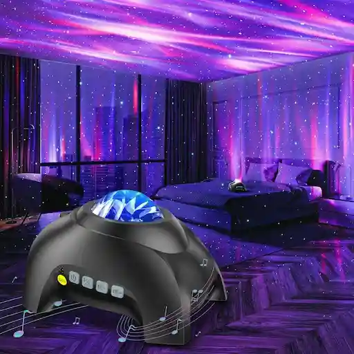 HODANS Northern Galaxy Aurora Projector — 33 light effects, Bluetooth speaker, white noise, elephant design